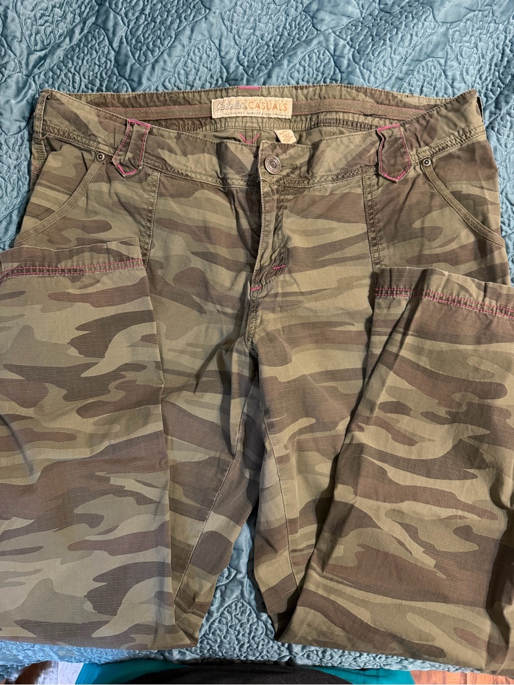 Cabela’s Ladoes Camo Utility Pants with Pink Stitching